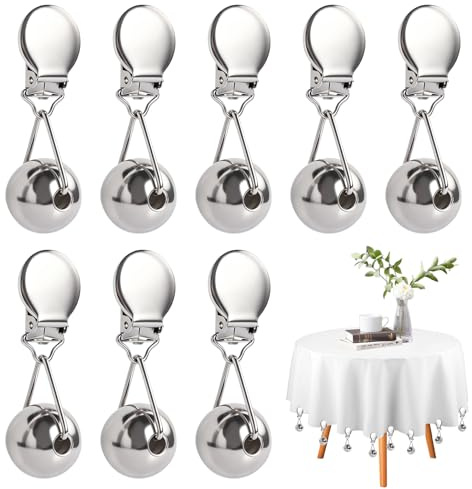 8 er Pack Stabile Tischdecken Gewichte,68g Tischdeckenhalter Gewichte Windfeste,Tischdeckenbeschwerer Extra Schwer Vorhanggewichtungskugeln für Vorhänge,Draußen Hochzeit Picknick Garten Party