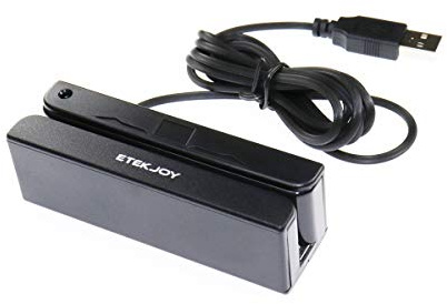 ETEKJOY - Lector de Tarjetas de crédito, USB, 3 Pistas, magnético, diseño de Rayas