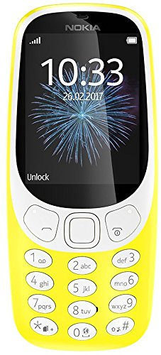 Nokia 3310 2G Mobiltelefon (2,4 Zoll Farbdisplay, 2MP Kamera, Bluetooth, Radio, MP3 Player, Single Sim) gelb