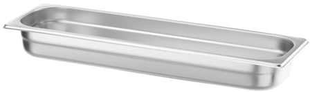 HENDI Contenitore Gastronorm, GN 2/4, resistenza termica -40 °C a 300 °C, compatibile con i forni a convezione, frigoriferi, bagno María, chafing dishes, 4L, 530x162x(H)65mm, acciaio inox 18/10