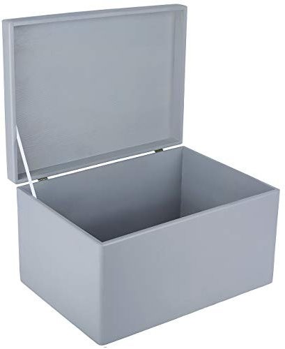 Creative Deco XXL Graue Große Holzkiste mit Deckel | 40x30x24 cm (+/-1cm) | Holztruhe Erinnerungsbox Baby Holzbox mit Deckel Weihnachten Kasten | Für Dokumente, Werkzeuge | ROH, UNGESCHLIFFEN