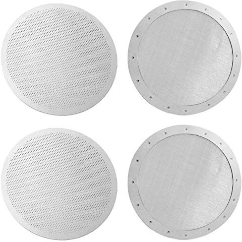 CKANDAY Premium-Mehrweg-Kaffeefilter im 4er-Pack für alte/neue Aerobie-Kaffeemaschinen, 2 Typen abwaschbare Feinmikrofilter aus Edelstahl mit Metallgitter, Silber