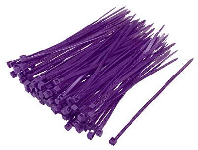 sourcing map Cable Zip Ties 100mmx2.5mm Self-Locking Nylon Tie Wraps Purple 300pcs