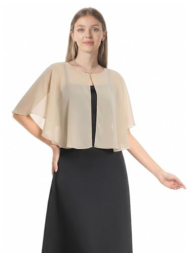 Chiffon Capelet Soft capes Shawls and Wraps for Evening Dress Wedding Cape 1920s shawl accessories for women flapper Cover Up