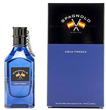 SPAGNOLO - Agua Fresca 75 ml, Colonia Hombre, Perfume Formato Spray, Eau de Toilette Natural y Masculina, Aroma Oriental Amaderado, Fragancia Fresca, Clásica y de Larga Duración