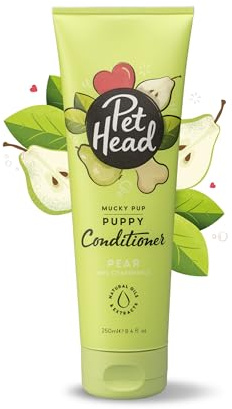 Pet HEAD Valpbalsam 250 ml, Mucky Valp, Pärondoft, bästa hundbalsam med mild formel, professionell grooming, allergivänlig, naturlig, vegansk husdjursbalsam för valpar från 8 veckor