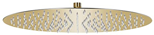 vidaXL Regenbrause Anti-Kalk-Düsen Brausekopf Duschkopf Kopfbrause Regendusche Duschbrause Wand Decke Edelstahl 40cm Rund Golden Silikon