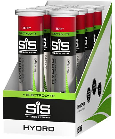 SiS Go Hydro, Zero Sugar Effervescent Electrolyte Tablets, for Improved Hydration and Recovery. (Berry) 8 x 20 Pack