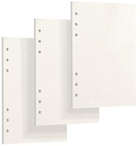 Skycase A5 Gepunktet Refill Papier [3 Packungen, 135 Blatt/270 Seiten], 6 Löcher Lose Blätter, Nachfüllpapier für Filofax, Ringbücher, Notizen, Skizze, Einsätze