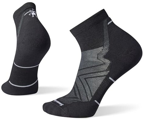 Smartwool Unisex Targeted Cushion Running Socks, Merino Wool Trainer Socks, Women's & Men's Walking & Sport Seamless Toe, Lightweight & Breathable Natural Merino - Black, L