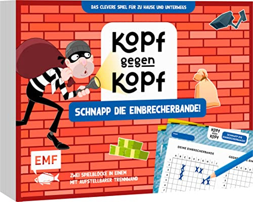Der ultimative Spielblock: Kopf gegen Kopf – Schnapp die Einbrecherbande!: Für zu Hause und unterwegs – Zwei Spielblöcke in einem mit aufstellbarer Trennwand und 80 Blättern für Kinder ab 6 Jahren