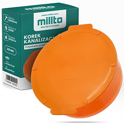 Millto™ Tappo copri-condotto HT KG per tubo Ø DN 200 mm Arancione | Cappuccio per scarico in plastica, tappo di scarico in plastica, raccordo di collegamento in PVC PP, coperchio
