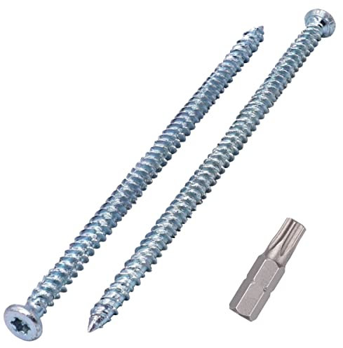 SKIR'CO (10 Stück) Betonschrauben, verzinkt 7,5 x 182 mm Senkkopf, Mauerwerk Schrauben, Rahmen Befestigungsschraube