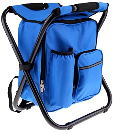 pistro Angelstuhl mit isoliertem Kühlrucksack – Blau