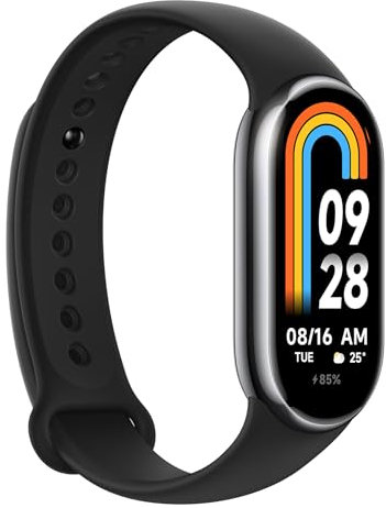 XIAOMI Smart Band 8, Pulsera de Actividad, Pantalla AMOLED con Tasa de refresco de 60 Hz, 150+ Modos Deportivos, Autonomia de hasta16 días, Sueño, Estrés, Monitor de Frecuencia Cardíaca, 5ATM, Negro