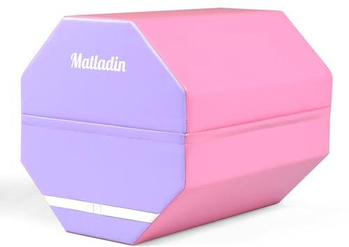 Matladin Gymnastics Octagon Tumbler Skill Shape Trainer, Exercise Gymnastic Equipment Backbend, Handsprings Tumbling Mat for Gym Exercise Cheerleading Martial Arts Home Use (Petal Pink, Purple)