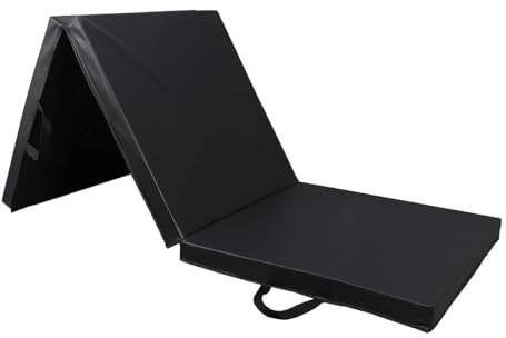 Sportmatte Faltbar - Schwarz - 180 x 60 x 5 cm - Extra Dick - Faltbare Yogamatte - Faltbare Fitnessmatte - Bodenmatte für Yoga, Meditation, Sport und Gymnastik - Turnmatte