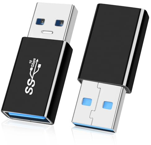 AIYEEN Adattatore USB 3.0 Maschio a Femmina (2 Pezzi), OTG da USB A a A, Connessione Connettore o Estensione Cavo Dati, Espansione USB 3.0