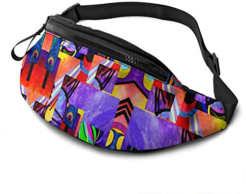 Lila Kandinsky Collage Bauchtasche Hüfttasche für Damen & Herren, lässige Gürteltasche Crossbody Bauchtasche mit verstellbarem Gurt für Outdoor Laufen Wandern, Lila Kandinsky Collage, Einheitsgröße,