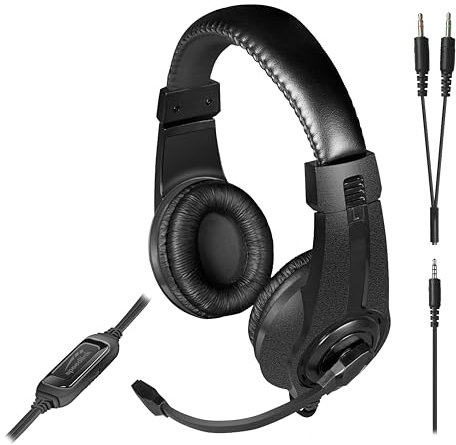 Speedlink LEGATOS Casque de Jeu Filaire - Casque léger avec Microphone et télécommande Filaire, Compatible avec PC, PS5, PS4, Xbox, Switch, Jack 3,5 mm avec Adaptateur Y, Noir