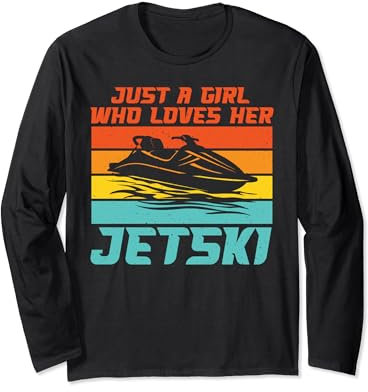 Nur ein Mädchen, das ihren Jetski liebt Langarmshirt