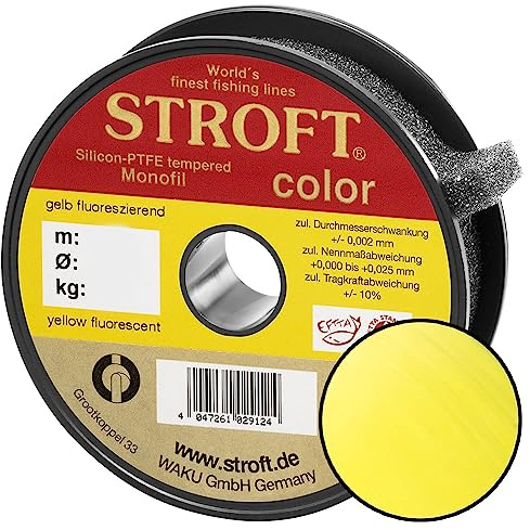 STROFT Color Monofile Angelschnur Gelb Fluo 0,25mm 5,7kg 50m