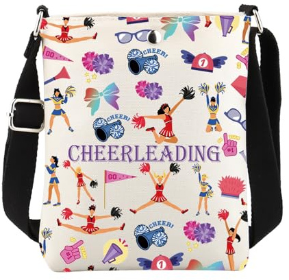 Cheerleading Gifts Cheer Crossbody Bag Cheerleader Geschenke Cheer Geschenke für Team Kleine Handy Geldbörse mit verstellbarem Riemen