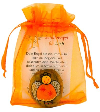 Andys Steinwelt® Schutzengel Glücksstein Geschenk für Kindergeburtstag | Glücksbringer für Prüfung, Handschmeichler Stein, Talisman mit Name oder Datum, Mitbringsel Geburtstag Tischdeko, Glück