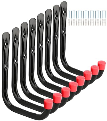 Garagen-Wandhaken, 8 Stück, robuste Leiter-Aufbewahrungshaken (19 cm x 17,5 cm)