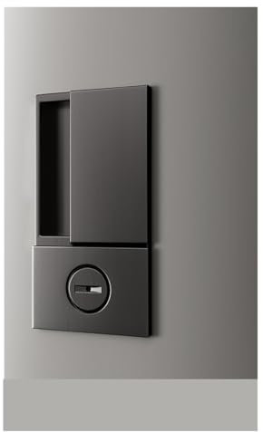 Serratura push-pull silenziosa e minimalista, porta invisibile, serratura magnetica, porta interna in legno, porta della camera da letto, serratura piatta senza maniglia(Gray,Without keys)
