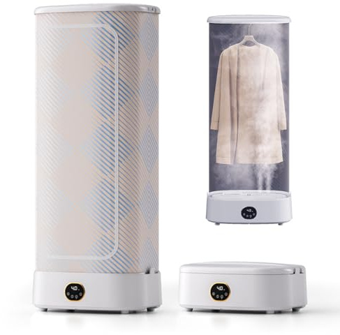 Naturalpowev Secadora de Ropa portátil, Plancha de Vapor Vertical, Mini secadoras de Ropa con Control Remoto, Temporizador de 240 Minutos, tendedero Plegable para Viajes, RV, casa, apartamento