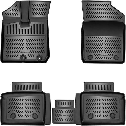 ELMASLINE 3D Tappetini Gomma per Dacia Spring (restyling) 2024-2026 | Attenzione: solo per interasse di montaggio di circa 16-16,5 cm | Bordo Extra Alto | Tappetini Auto