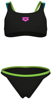 ARENA Girl's Two Pieces SWIMSU Black-Soft Green-Water-Soft GR - 152