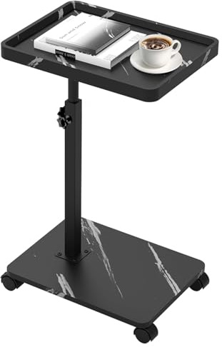 Kiss Me C Shaped Side Table Height Adjustable 360° Swivel End Table