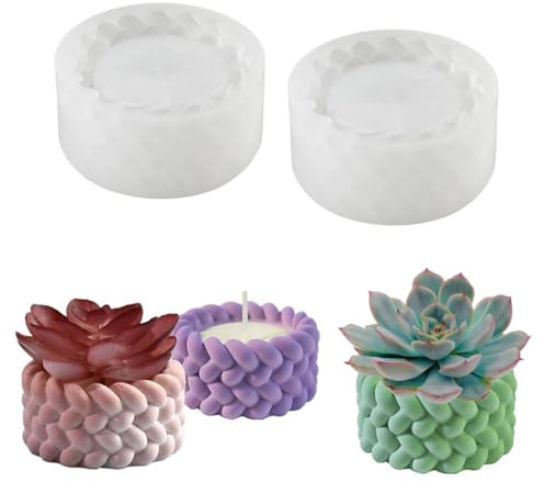 WWYSSZ 2 Pièces Moule Silicone Bougie Verser Moules, Bougeoirs en Silicone pour Bougies et Pots de Fleurs, Bougeoir Moules Résine, Réutilisables, Moules pour Béton, Plâtre, Résine Époxy