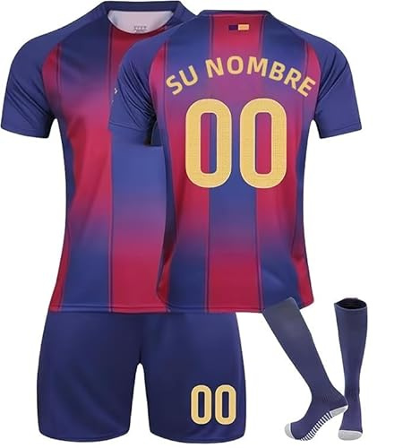 Camiseta fútbol Niño y Adulto Personalizadas 2024/2025 Conjunto equipación Fútbol Hombres Casa/Visitante DIY Personalizadas Nombre y Número, El Regalo de fútbol