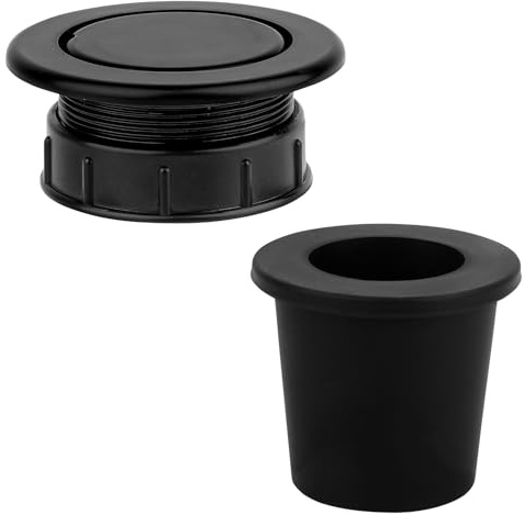 BOXOB 2 Patio Table Umbrella Hole Ring Plug Sets, Outdoor Parasol Cover Insert for Yard, Garden, Pool, Camping (Black)