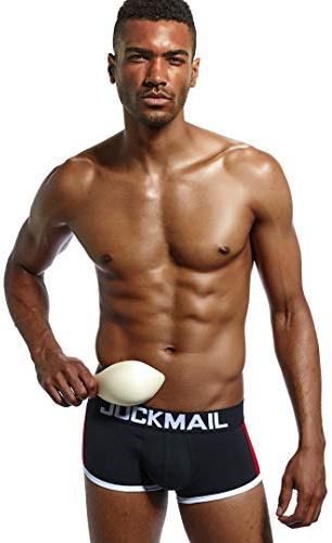 JOCKMAIL Herren Boxershorts Frontgefüllte Boxershorts Unterwäsche mit Abnehmbarer Frontpolsterung Push Up Gepolsterter Unterhose