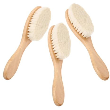 ZUNOXAZ 3-teilige Holz-babybürste: Haarbürsten Für Kleinkinder Mit Holzgriff Und Weichen Borsten – Kopfhautpflegewerkzeug Für Kleinkinder Für Eine Sanfte Kopfmassage Und Einfaches