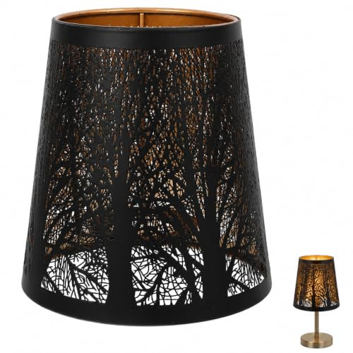 BESTYASH Lampenschirm E27 Aus Eisen Mit Baum Muster Hohler Lampenschirm Für Tischlampen Und Stehlampen Dekorative Lichtabdeckung Für Wohnzimmer Schlafzimmer Und Arbeitszimmer