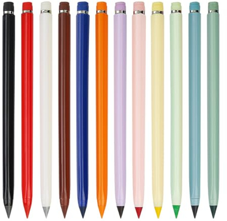 Set di 12 matite colorate cancellabili per disegnare e schizzare, scatenate la vostra creatività, colori vivaci per bambini, cancellabili, per libri da colorare per adulti