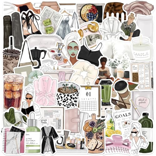 PNGIF Fantasy Anime Stickers Clean Girl Decals 50 Stück, Wasserfeste Graffiti Aesthetic Aufkleber für Koffer Laptop Journal Kühlschrank Scrapbook Kindle Skateboard Fahrrad MacBook