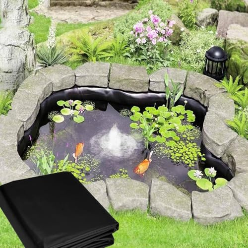 Forro para estanque para uso en exteriores, resistente a los rayos UV, flexible y fácil de cortar, ideal para estanques de peces, hábitats de patos, camas elevadas y características de agua (7,5 x 6 m