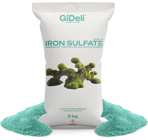 GiDeli Sulfate de fer 5 kg Heptahydrate Engrais pour hortensias pour le jardin et l'agriculture FeSO4