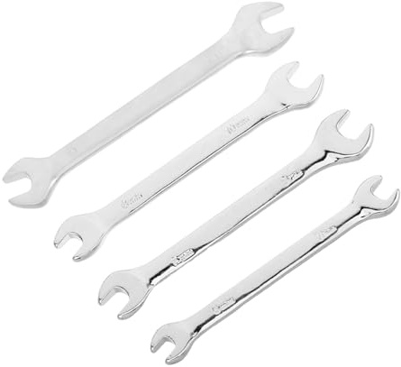 Zerodeko 4pcs Double-Ended Open-end Wrench Chrome-Vanadium Fork Spanner for Auto Repair Maintenance Easy Double-Sided Wrench