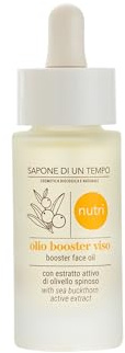 Sapone di un Tempo Olio Viso Nutriente ed Elasticizzante, Elisir di Bellezza con Olivello Spinoso Italiano, Olio di Enotera e Complesso di 4 Oli Vegetali, con Jojoba Bio per Pelle Morbida e Protetta