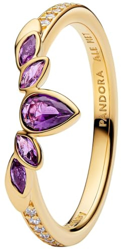 PANDORA Damenring Disney Frozen Königin Anna Tiara Goldfarben 164135C01