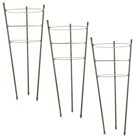 YARNOW 3 Cages de Support pour Plantes Grimpantes en Acier Renforcé 40 Cm Anneaux Réglables, Treillis Jardin pour Tomates, Framboisiers et Plantes en Pot, Usage Intérieur et