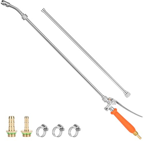 Sprühstab, 112CM Garten Gießstab Metall mit Einstellbarer Düse, 3/8 Zoll & 1/4 Zoll Messing Barb Universal Sprühstab Ersatz, Hochdruckreiniger Sprühlanze Sprühstabs für Gärten, Obstgärten, Autowäsche