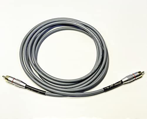 A1 Sound Van Damme Grey Ultra X Subwoofer Cable 6 Metre Single Length Terminated With Gold Plated RCA Phono Plugs.